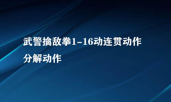 武警擒敌拳1-16动连贯动作 分解动作