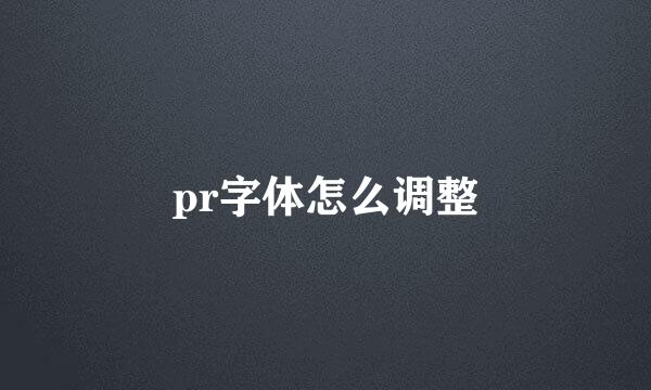 pr字体怎么调整
