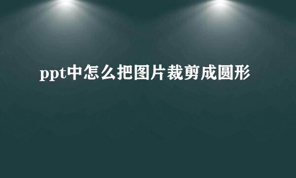 ppt中怎么把图片裁剪成圆形
