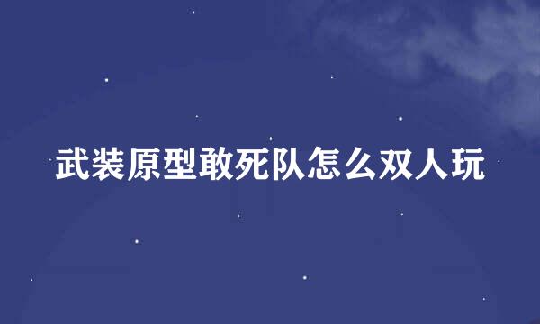 武装原型敢死队怎么双人玩