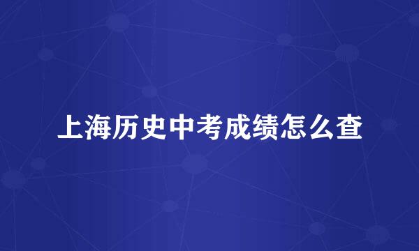 上海历史中考成绩怎么查