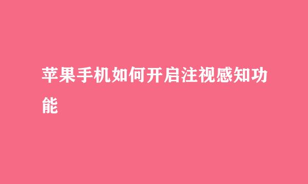 苹果手机如何开启注视感知功能