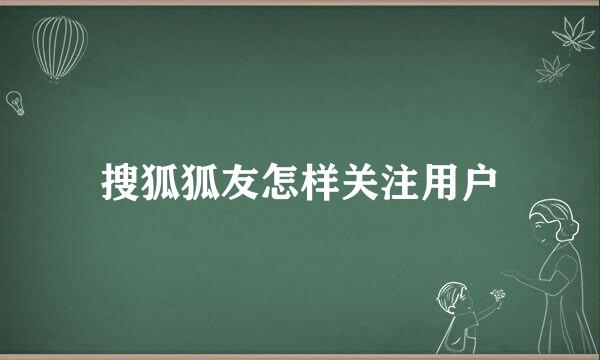 搜狐狐友怎样关注用户