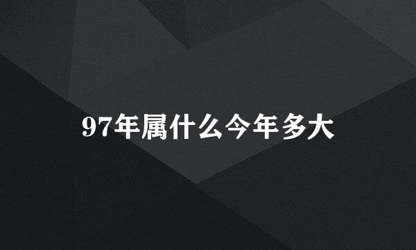 97年属什么今年多大