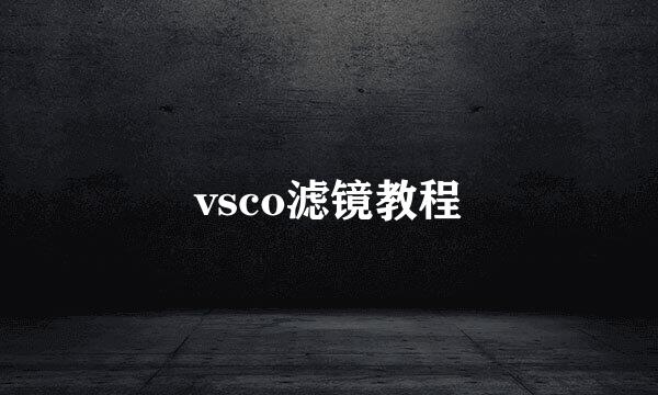 vsco滤镜教程