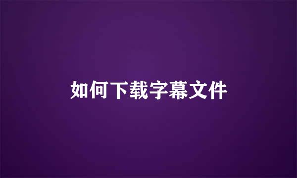 如何下载字幕文件