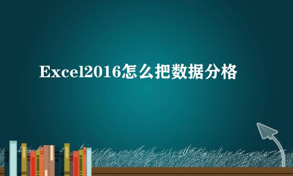 Excel2016怎么把数据分格