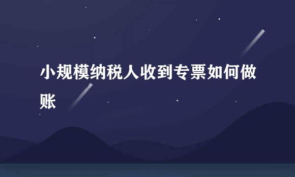 小规模纳税人收到专票如何做账