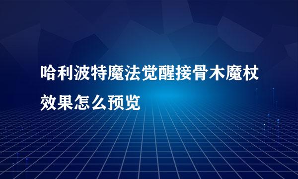 哈利波特魔法觉醒接骨木魔杖效果怎么预览