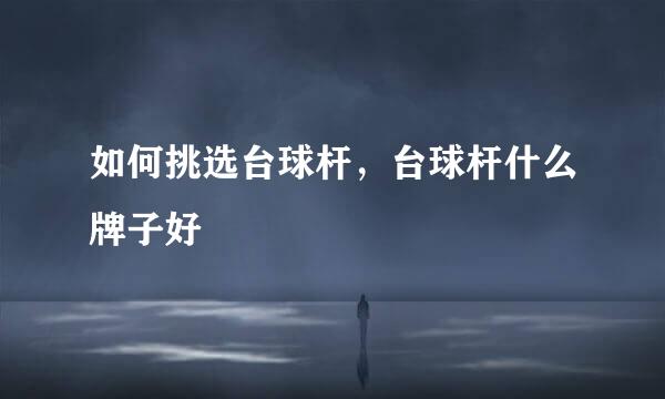 如何挑选台球杆，台球杆什么牌子好