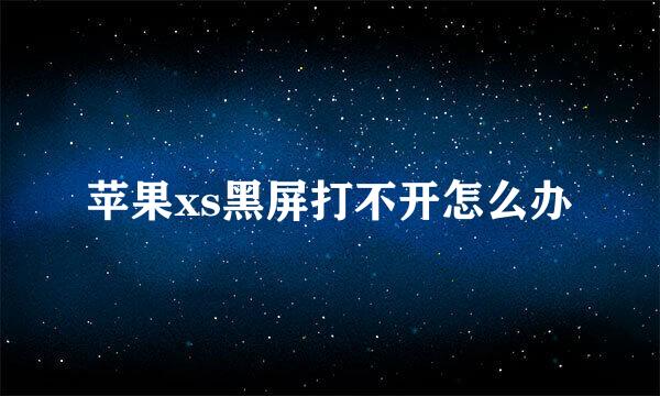 苹果xs黑屏打不开怎么办
