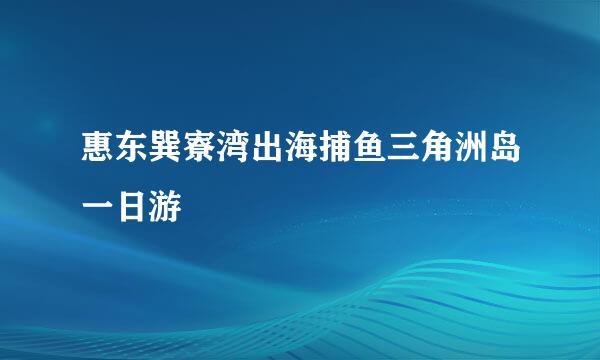 惠东巽寮湾出海捕鱼三角洲岛一日游