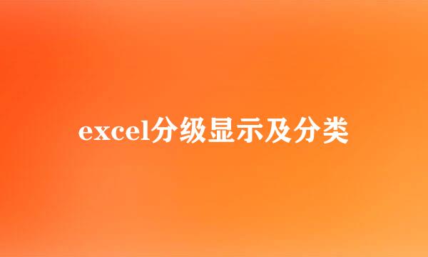 excel分级显示及分类