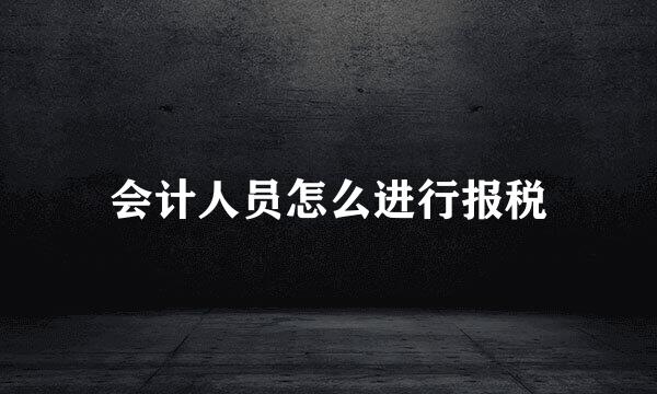 会计人员怎么进行报税