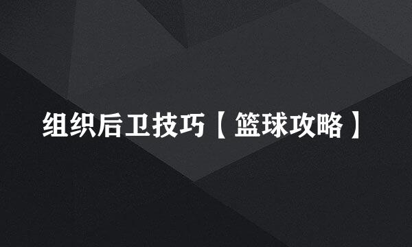 组织后卫技巧【篮球攻略】