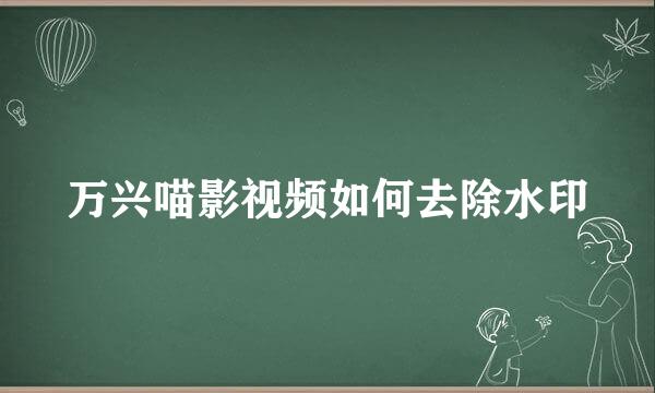 万兴喵影视频如何去除水印