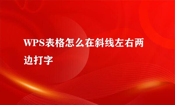 WPS表格怎么在斜线左右两边打字
