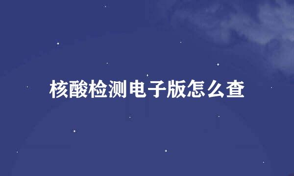 核酸检测电子版怎么查