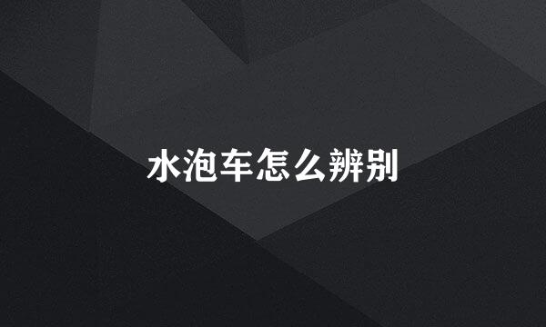 水泡车怎么辨别