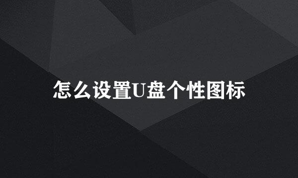 怎么设置U盘个性图标