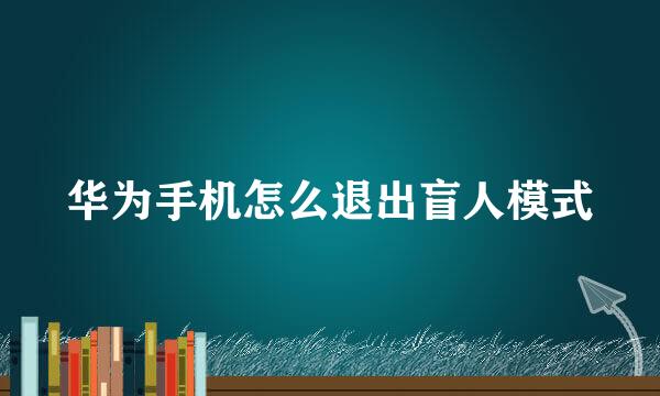 华为手机怎么退出盲人模式