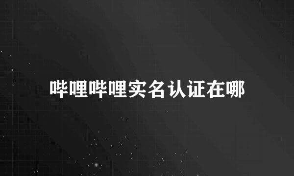 哔哩哔哩实名认证在哪