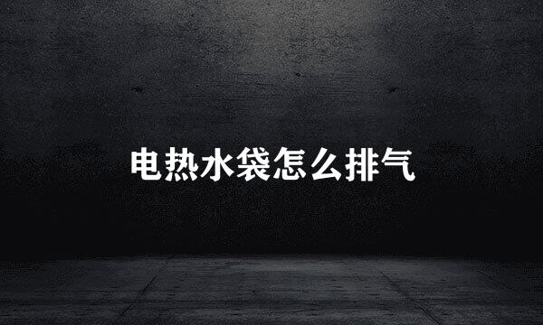 电热水袋怎么排气