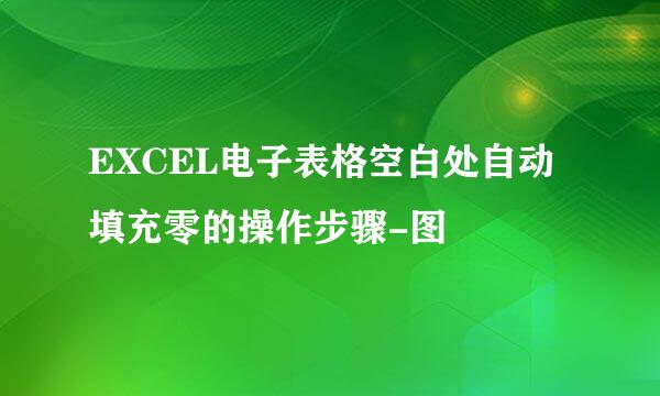 EXCEL电子表格空白处自动填充零的操作步骤-图