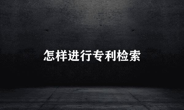 怎样进行专利检索