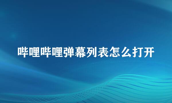 哔哩哔哩弹幕列表怎么打开