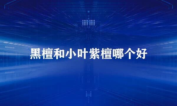 黑檀和小叶紫檀哪个好