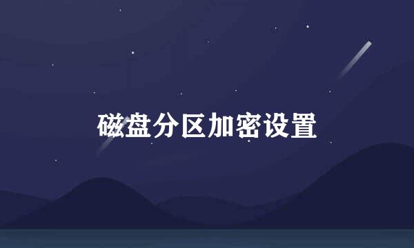磁盘分区加密设置