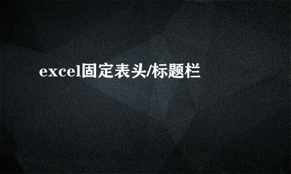 excel固定表头/标题栏