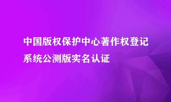 中国版权保护中心著作权登记系统公测版实名认证