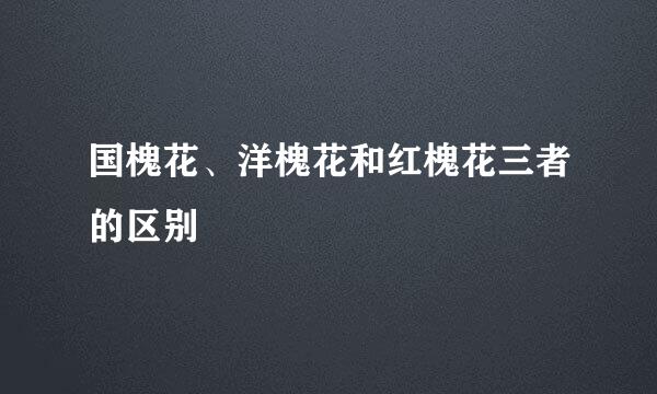 国槐花、洋槐花和红槐花三者的区别