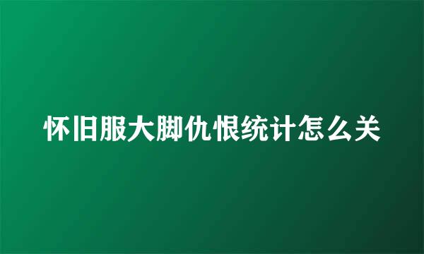 怀旧服大脚仇恨统计怎么关