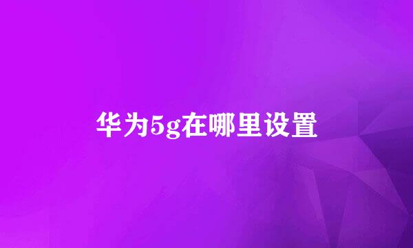 华为5g在哪里设置