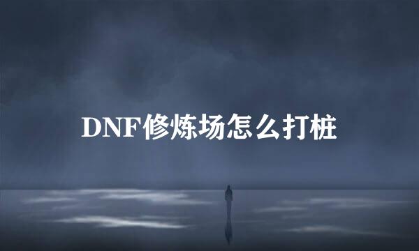 DNF修炼场怎么打桩