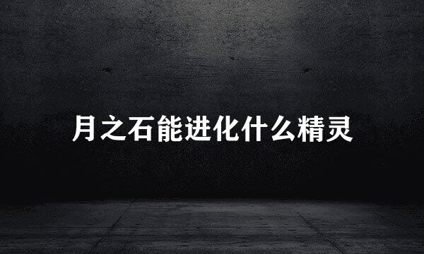 月之石能进化什么精灵