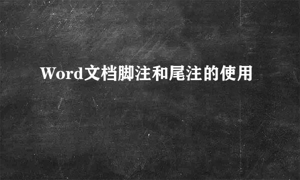 Word文档脚注和尾注的使用