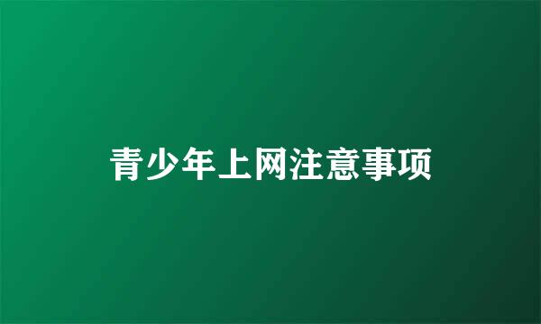 青少年上网注意事项