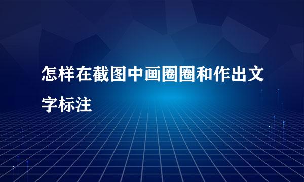 怎样在截图中画圈圈和作出文字标注