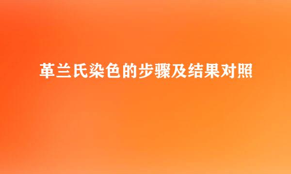 革兰氏染色的步骤及结果对照