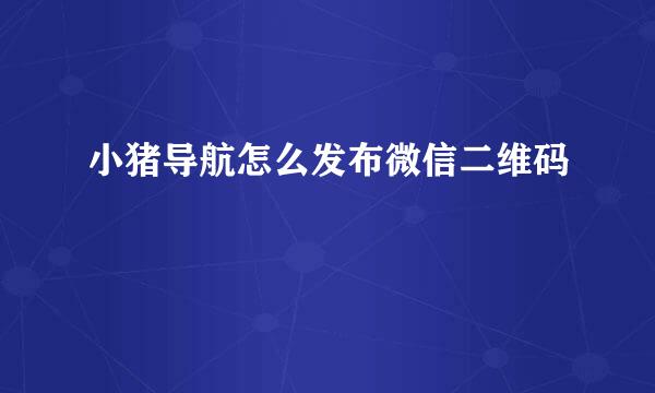 小猪导航怎么发布微信二维码