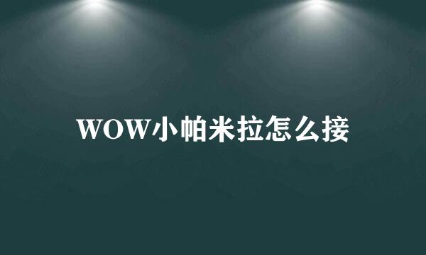 WOW小帕米拉怎么接