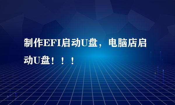 制作EFI启动U盘，电脑店启动U盘！！！