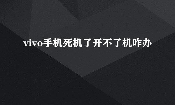 vivo手机死机了开不了机咋办