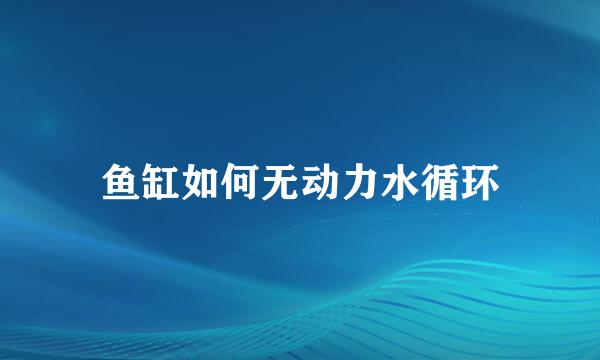 鱼缸如何无动力水循环