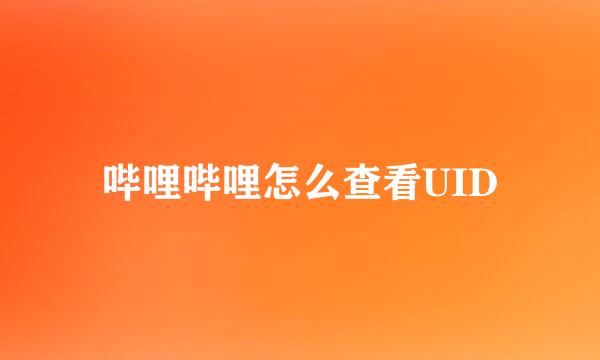 哔哩哔哩怎么查看UID