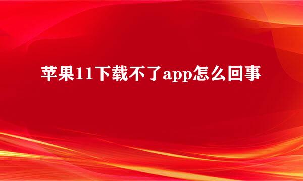 苹果11下载不了app怎么回事